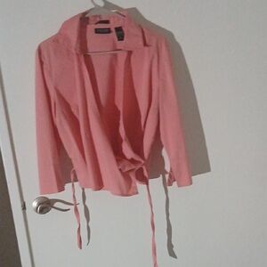 Pink Wrap Blouse